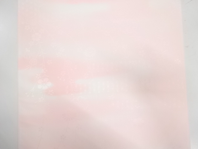  アンティーク　枝垂れ花模様織り出し　長襦袢地反物